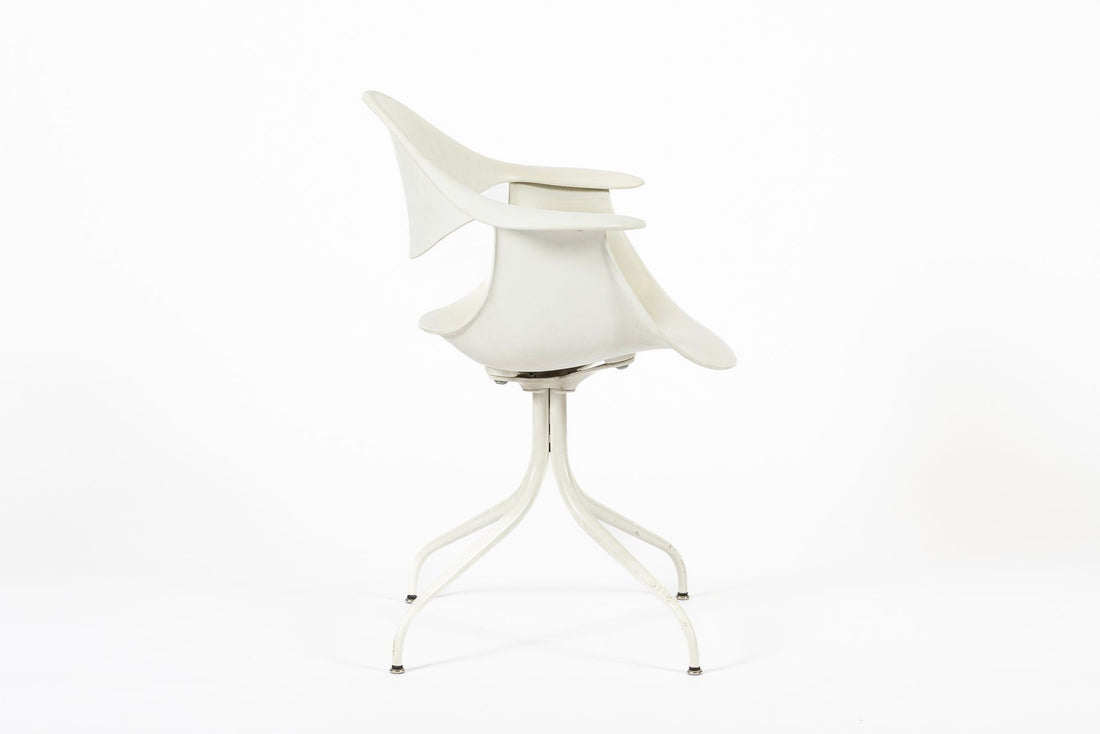 Mid Century White Swag Chair by George Nelson for Herman Miller