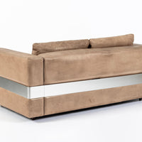 Mid Century German Distressed Brown Leather Sofa in the Style of Robert Haussmann