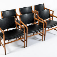 Hans J. Wegner JH507 Oak Dining Armchairs for Johannes Hansen (Attr.), Set of 6, Denmark, Circa 1965