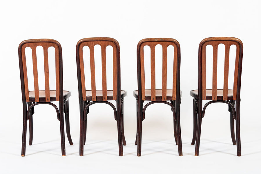 Antique Bentwood Bistro Cafe Chairs by Josef Hoffman for Thonet