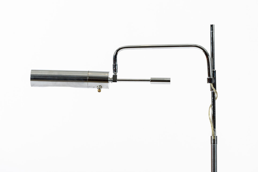 Mid Century Silver Floor Lamp Sarfatti Style