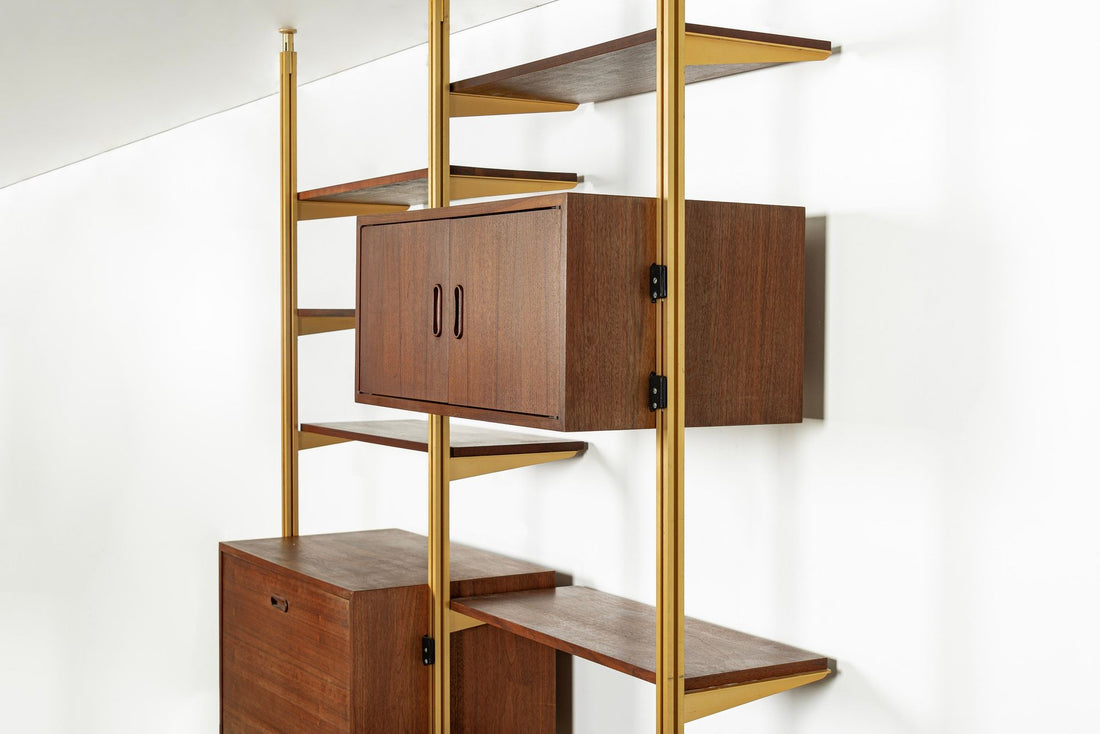 Mid Century Omni Wood Modular Wall Unit Shelving & Bookcase by George Nelson