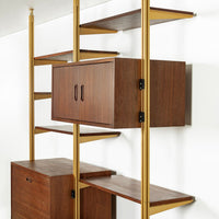 Mid Century Omni Wood Modular Wall Unit Shelving & Bookcase by George Nelson
