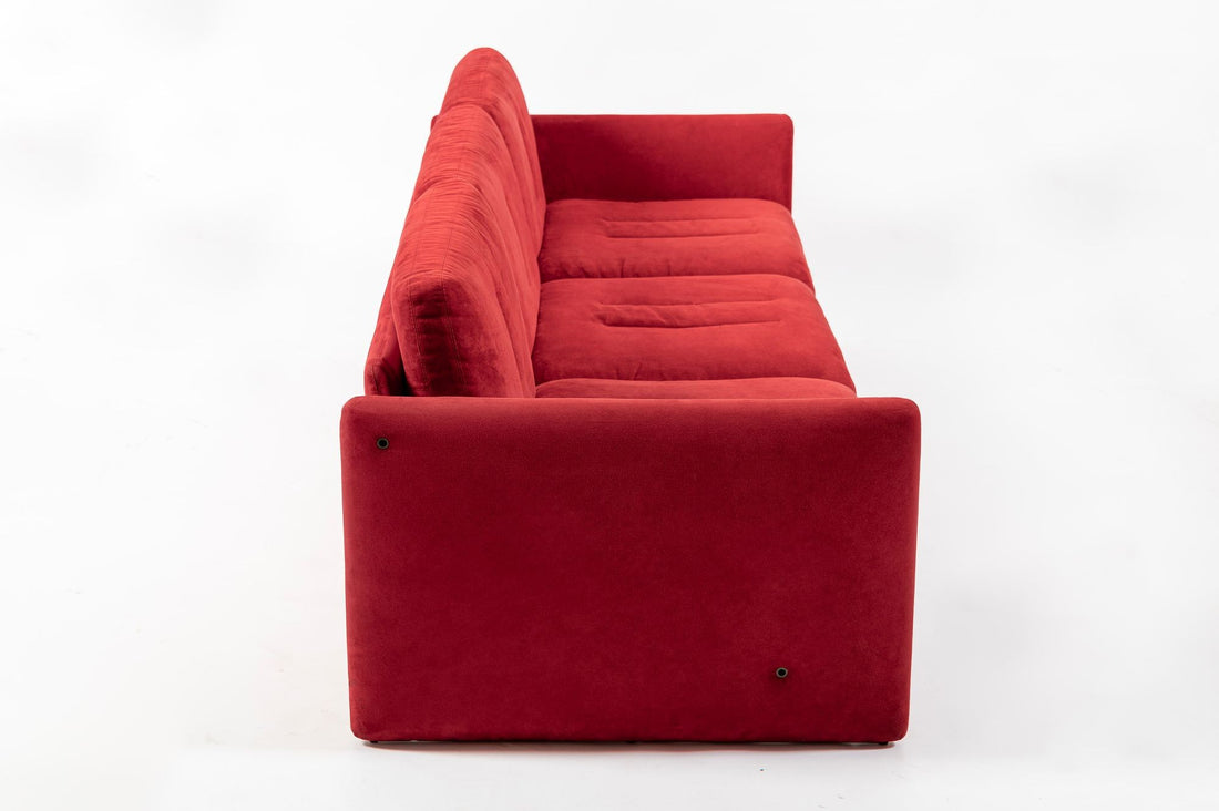 Vintage Italian Modern Red Simone Sofa by Simon International, Italy, Circa 1972