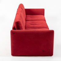 Vintage Italian Modern Red Simone Sofa by Simon International, Italy, Circa 1972