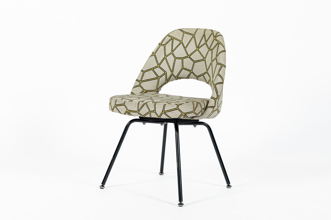Eero Saarinen Executive Side Chair for Knoll Mid Century Modern Black Metal