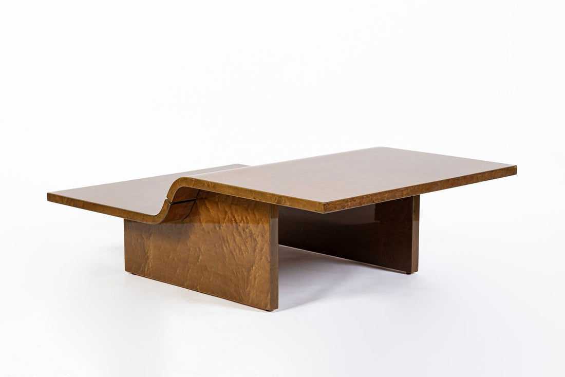 Vintage Postmodern Sculptural Lacquered Wood Coffee Table, 1970s