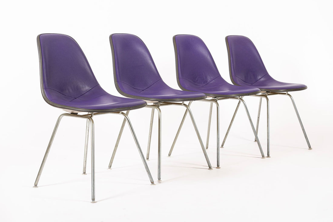 Vintage Mid Century Purple DSX Side Chairs by Eames for Herman Miller