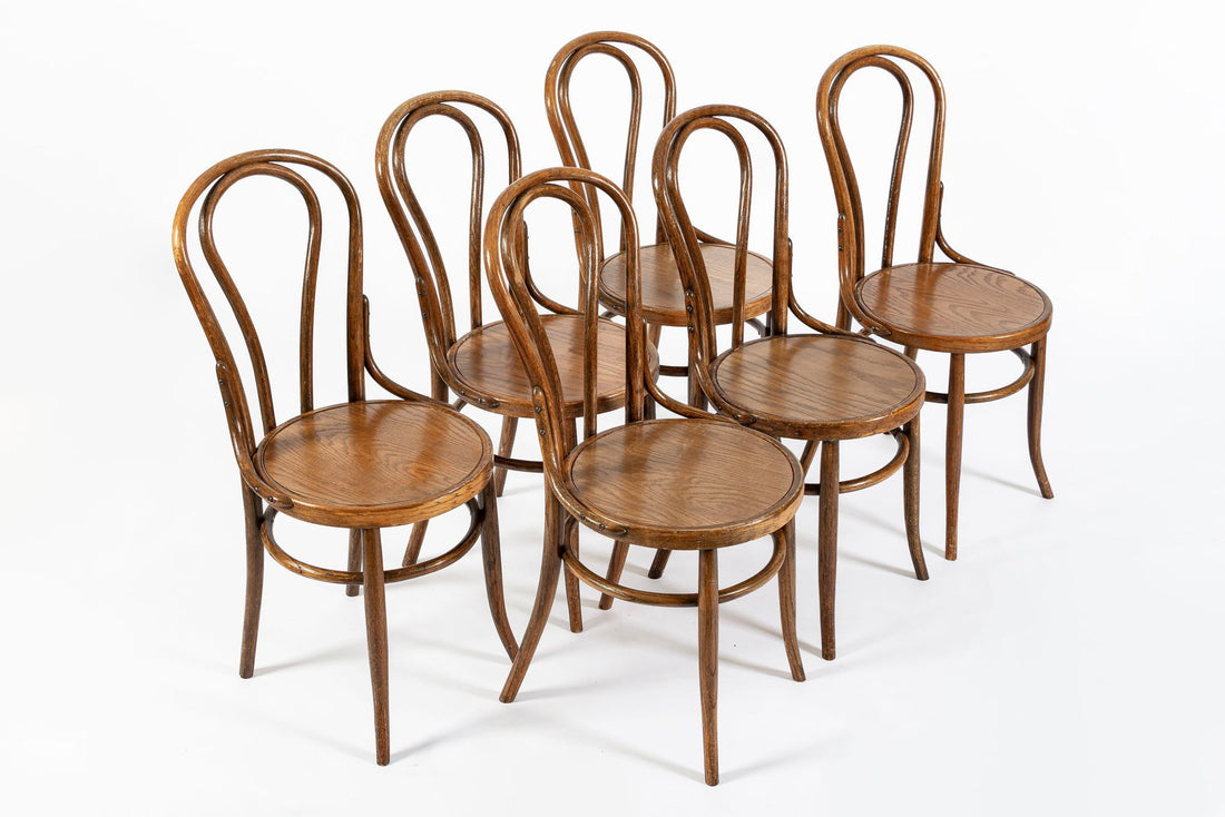 Vintage Thonet Bentwood Bistro Cafe Dining Chairs Set of 6