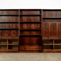 Mid-Century Swedish Rosewood Bookcase Dropdown Wall Unit by Bertil Fridhagen for Bodafors, 1960s