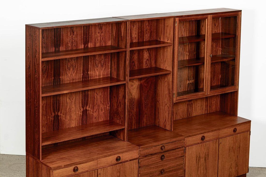 Mid-Century Modern Swedish Rosewood Wall Unit Bookcase by Bertil Fridhagen for Bodafors, 1960s