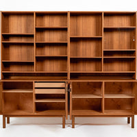 Pair Mid-Century Swedish Modern Teak Bookcase Cabinets, 1960s