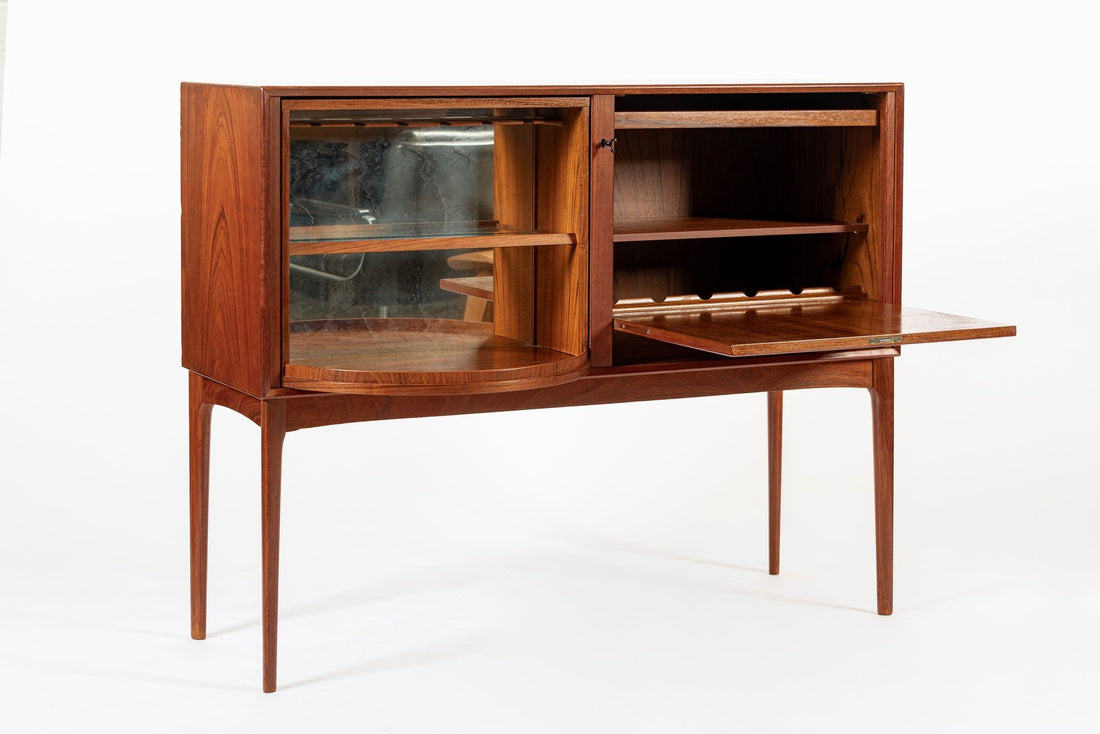 Mid Century Teak Bar Cabinet with Lazy Susan by Fredrik Kayser (attr.)