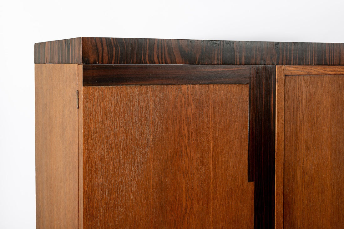 Antique German Art Deco Armoire Wardrobe Cabinet 1930s