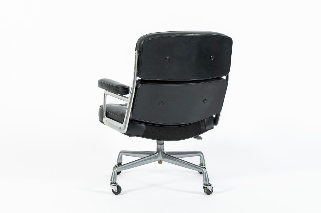 Eames Time Life Executive Lobby Chair Herman Miller Black Leather Office Chair