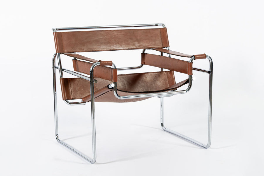 Mid Century Brown Wassily Lounge Chair by Marcel Breuer