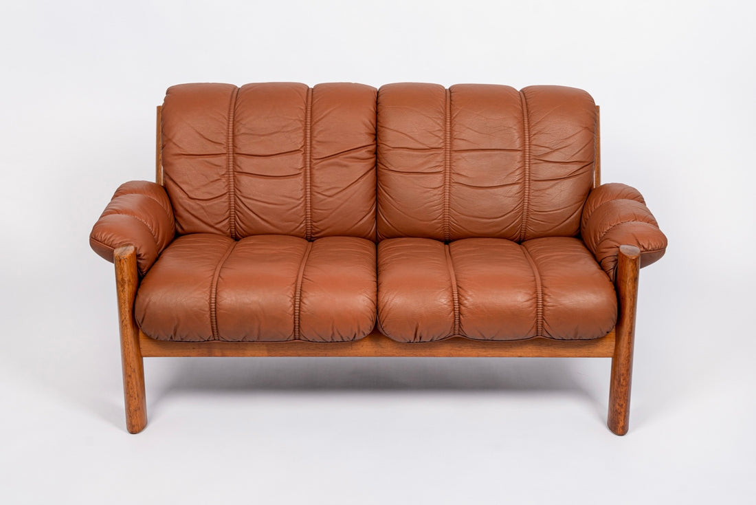 Mid Century Norwegian Brown Leather Sofa by Ekornes, 1970s