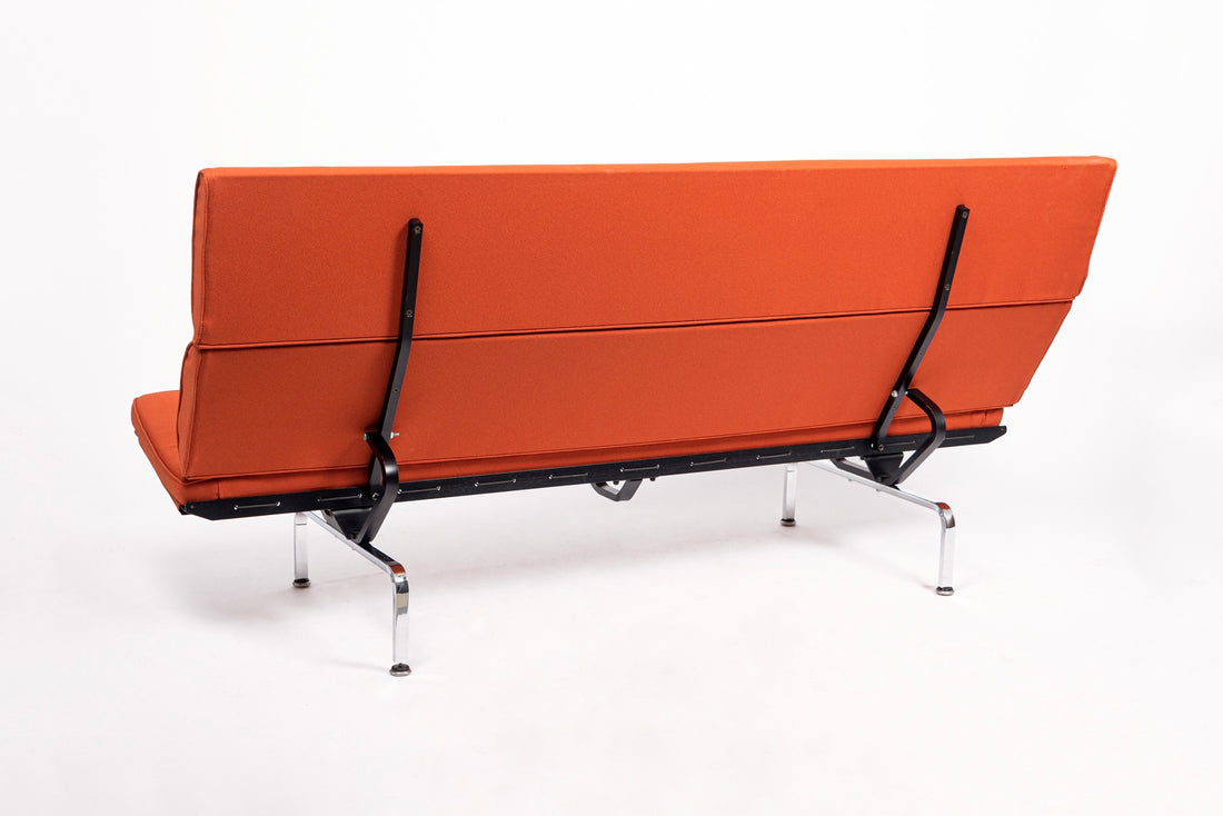 Mid Century Orange Sofa Compact by Eames for Herman Miller