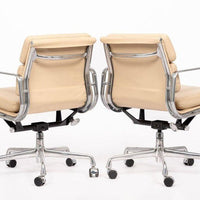 Eames for Herman Miller Cream Leather Office Chair Pair 2000s