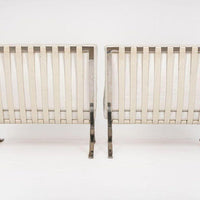 Mid Century White Barcelona Chairs by Mies van der Rohe for Knoll, 1970s