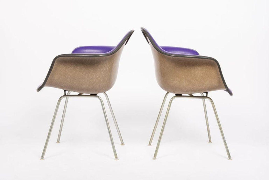 Mid Century Purple DAX Lounge Chairs by Eames for Herman Miller, 1960s