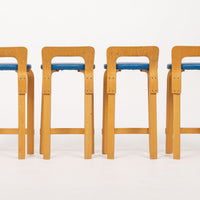 Mid Century Finnish Birch Wood K65 Stools by Alvar Aalto for Artek