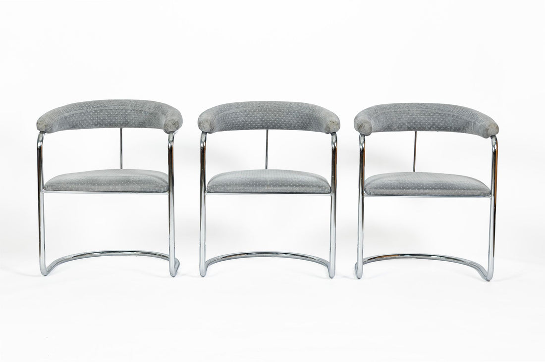 Set of 6 Mid-Century Modern SS33 Chrome Dining Chairs by Anton Lorenz for Thonet, 1970s