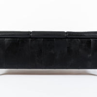Mid Century Danish Black Leather Sofa in Style of Arne Norell, Matching Chair Avail