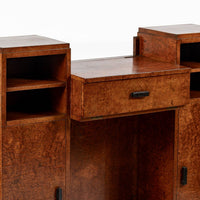 American Art Deco Birdseye Maple Vanity Cabinet or Dressing Table, Circa 1930
