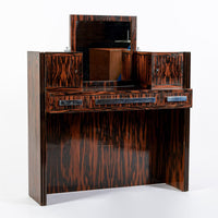 Antique French Art Deco Macassar Ebony Vanity Cabinet by Georges Champion (attr)