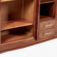 Antique Art Deco Tall Mahogany Wood Storage or Bar Cabinet 1940s