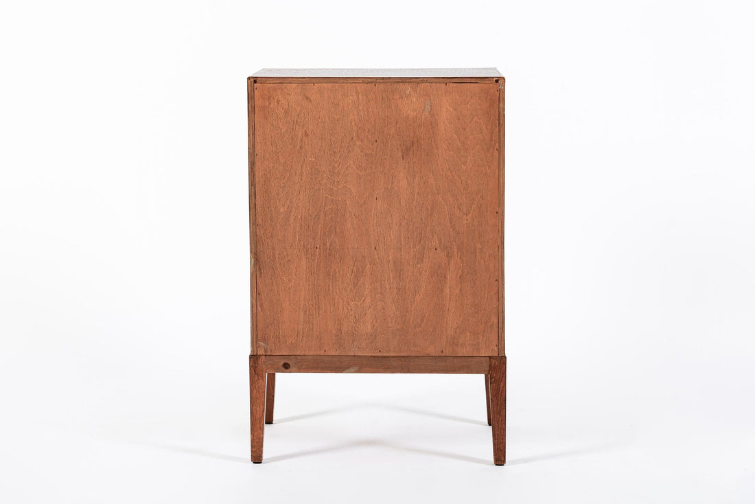 Antique Art Deco Scandinavian Small Oak Wood Side Cabinet or Nightstand 1950s