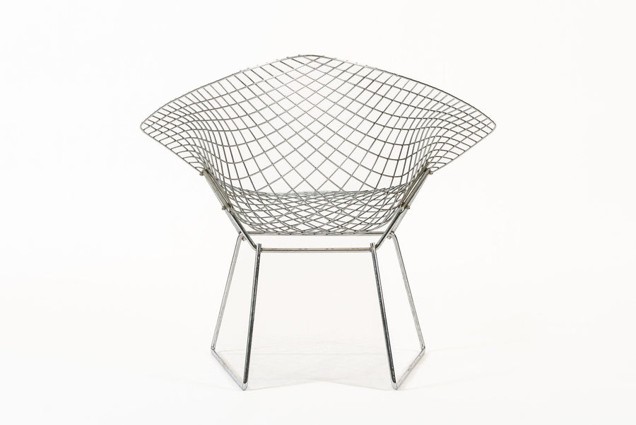 Mid Century Silver Diamond Wire Lounge Chair by Harry Bertoia for Knoll