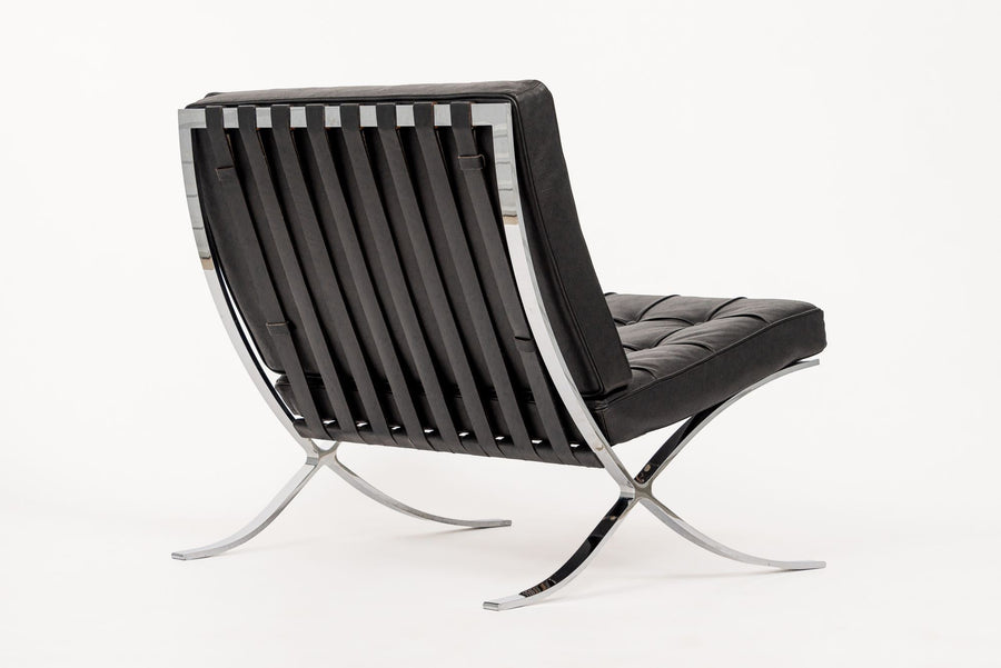 Mid Century Black Barcelona Chair by Mies van der Rohe for Knoll