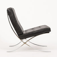 Mid Century Black Barcelona Chair by Mies van der Rohe for Knoll