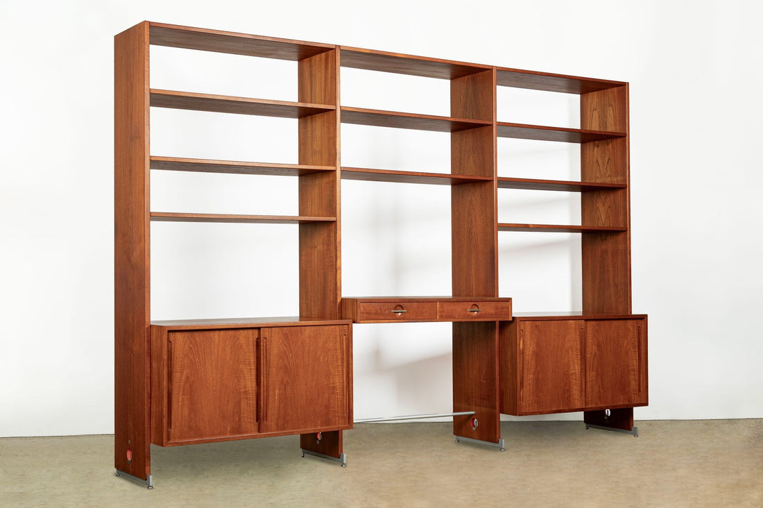 Mid-Century Modern Teak Wall Unit Bookcase RY100 by Hans Wegner for Ry Møbler, 1960s