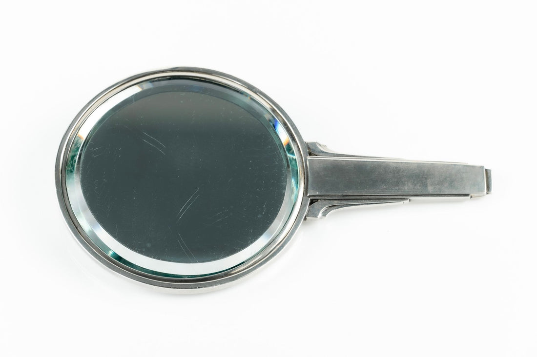 Georg Jensen Sterling Silver and Ebony Hand Mirror No. 224 by Harald Nielsen, Denmark c. 1930