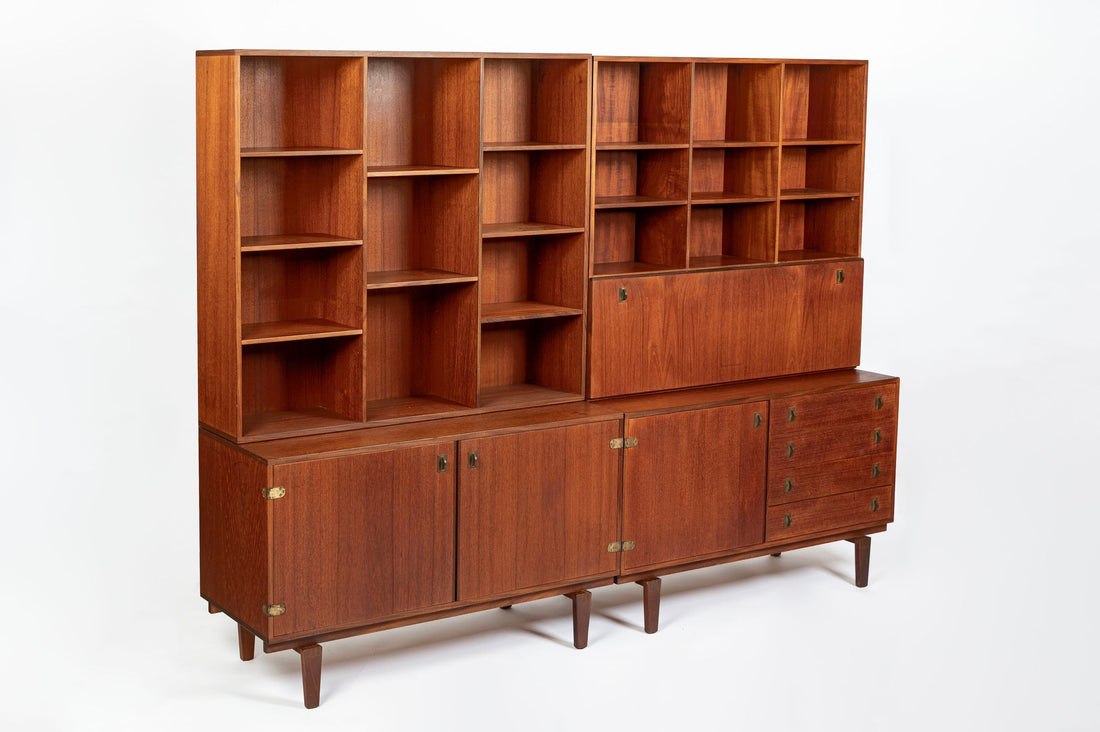 Mid-Century Danish Teak Wall Unit Bookcase by Peter Løvig Nielsen, Pair, 1960s