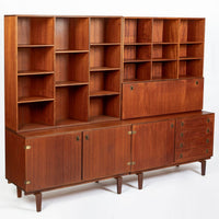 Mid-Century Danish Teak Wall Unit Bookcase by Peter Løvig Nielsen, Pair, 1960s