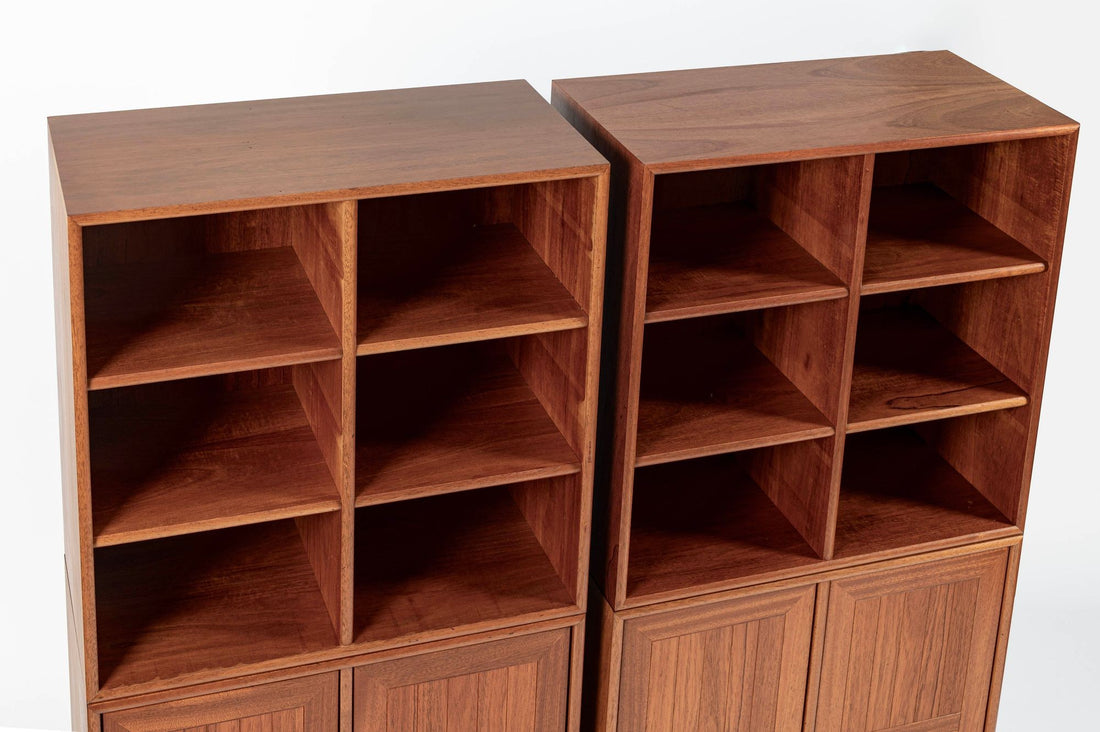 Danish Modern Modular Bookshelf Cabinet System in Teak Wood