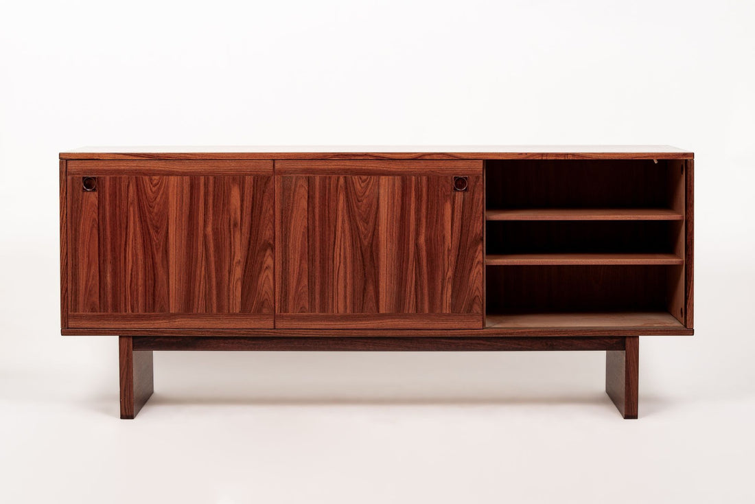 Mid Century Danish Modern Rosewood Credenza or Sideboard Cabinet