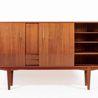 Mid-Century Danish Modern Teak High Sideboard or Bar Cabinet 1960s