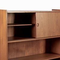 Mid Century Danish Teak Wood Bookcase Cabinet & Secretary Desk 1960s