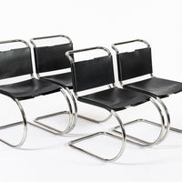 Mid Century Bauhaus MR 10 Black Side Chairs by Mies van der Rohe for Knoll