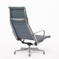 Eames Herman Miller Blue Gray Leather Office Lounge Chair - 2 Available