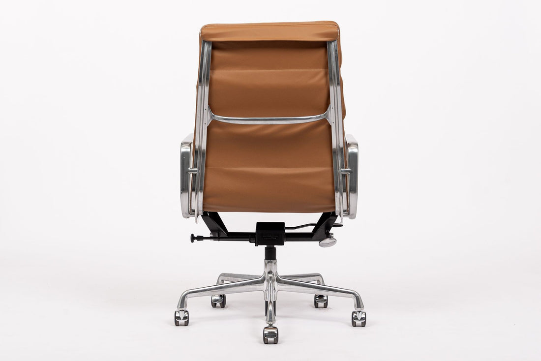 Herman Miller Eames Tall Brown Leather Desk Chair Soft Pad