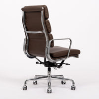 Herman Miller Eames Tall Dark Brown Leather Desk Chair Soft Pad