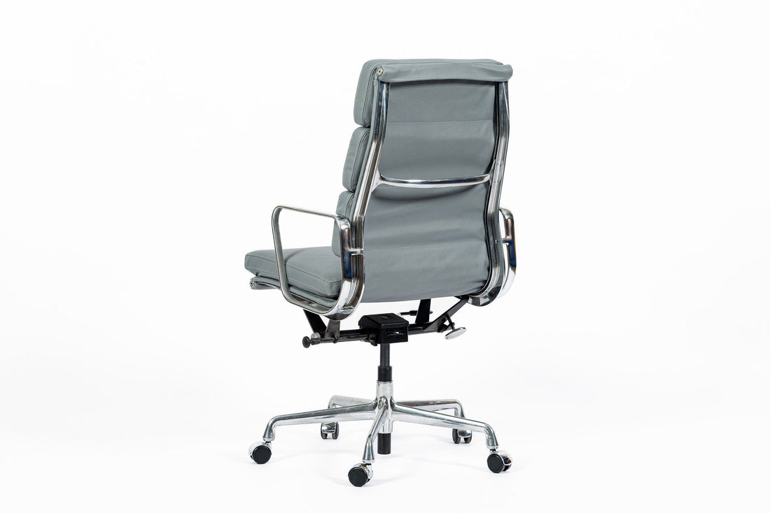 Herman Miller Eames Tall Gray Leather Office Chair Soft Pad