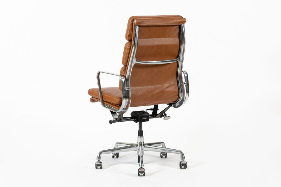 Herman Miller Eames Tall Brown Leather Desk Chair Soft Pad