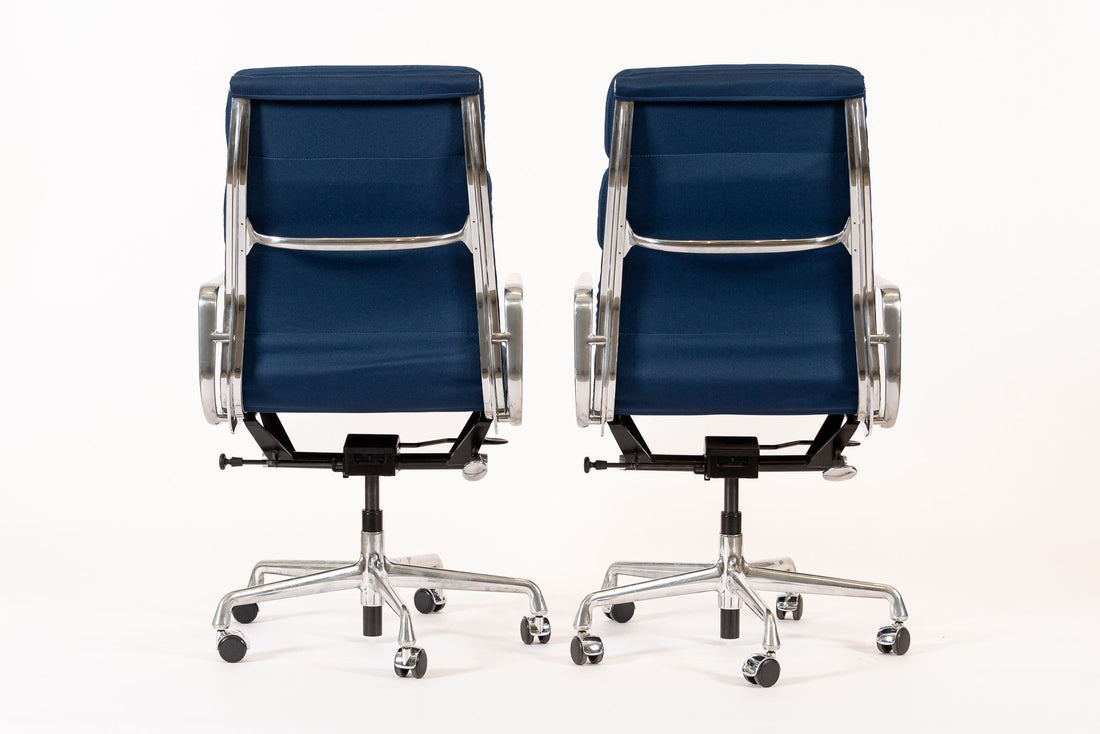 Herman Miller Eames Tall Navy Blue Fabric Office Chairs Set of 2